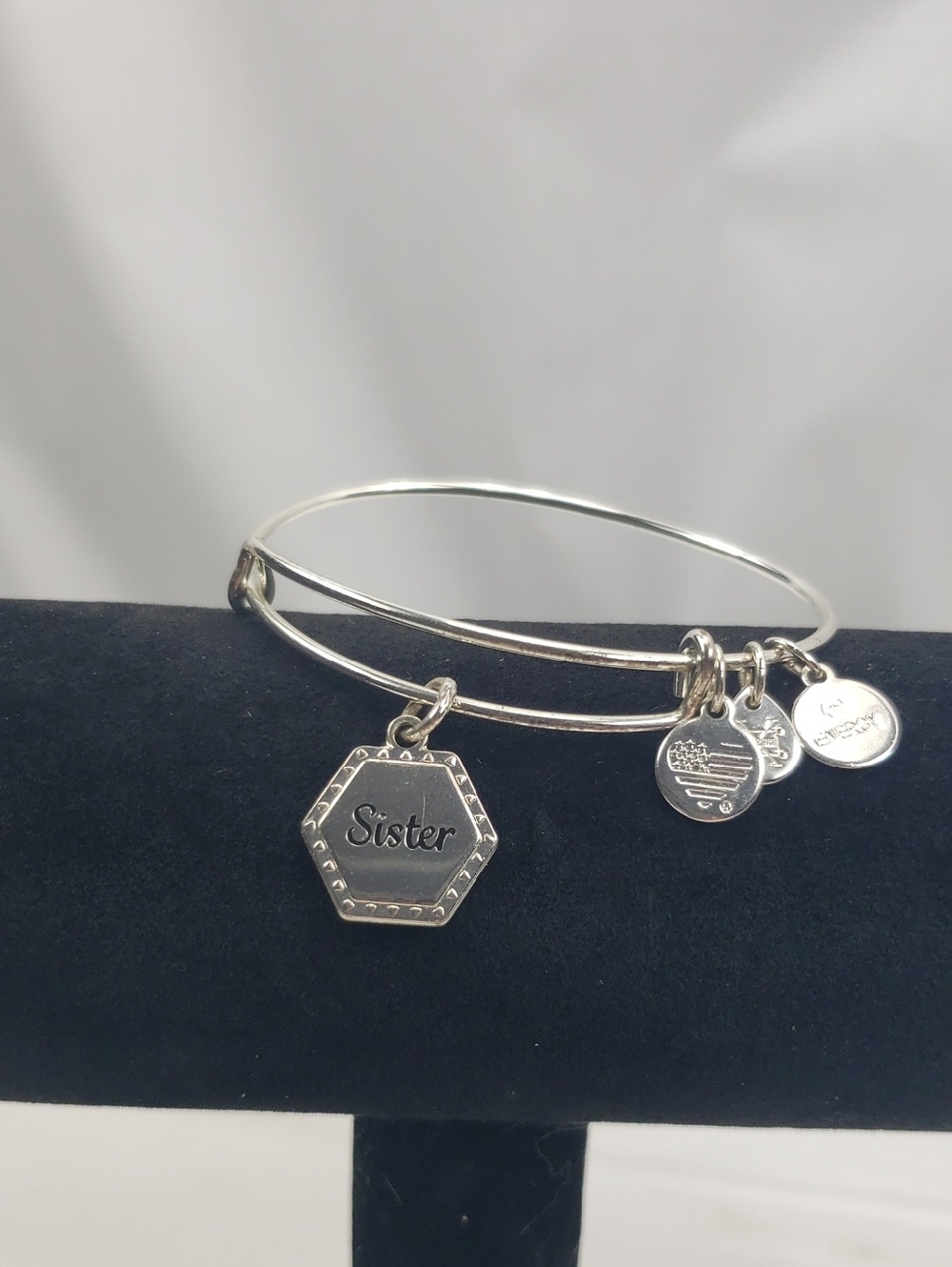 Alex and Ani Silver Tone Sister Bracelet